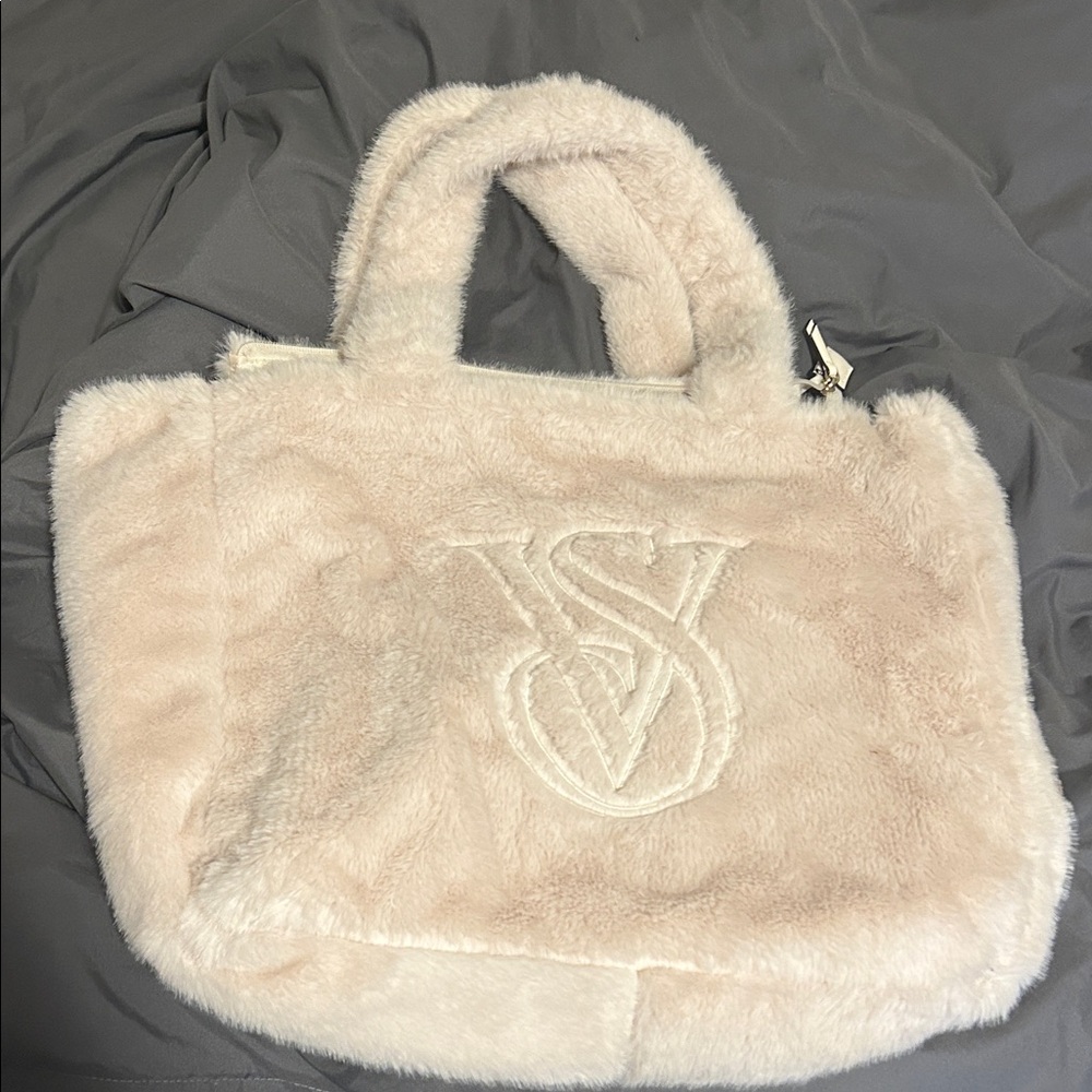 Victoria's Secret Plush Zip Top Faux-Fur Tote